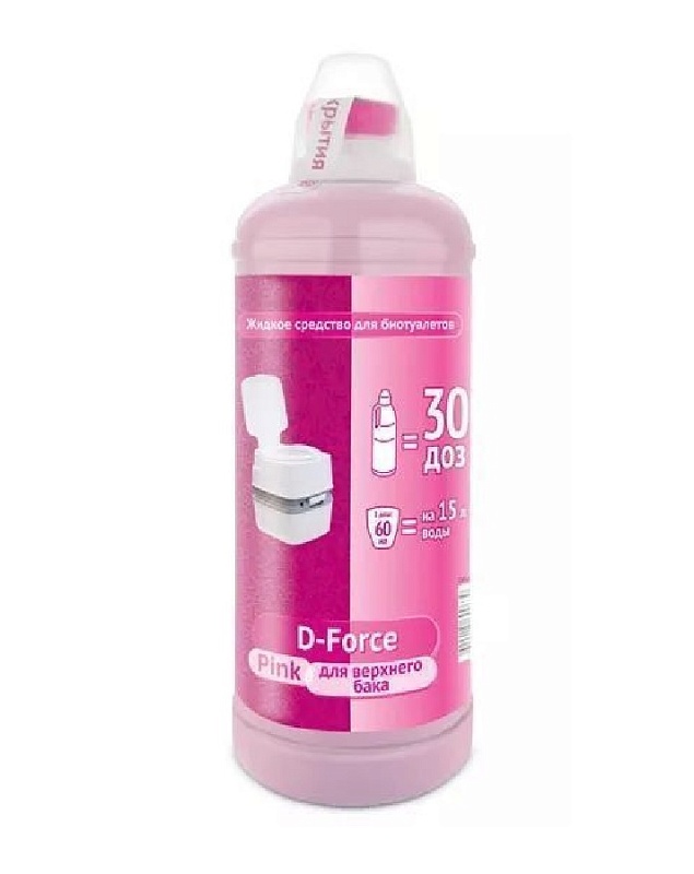 Жидкое средство для биотуалетов D-FORCE pink (для верхнего сливного бака биотуалета)